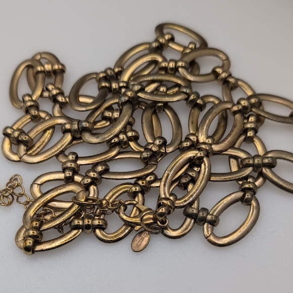 Chico's Gold Statement Necklace with Elongated Oval Links - Picture 4 of 5